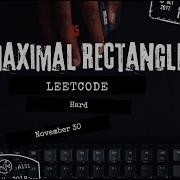 Maximal Rectangle LeetCode