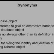 Oracle Database 12c SQL Workshop Overview Of Synonyms