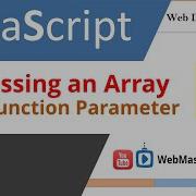 JavaScript Passing An Array As A Function Parameter