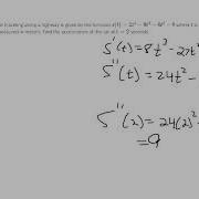 Find The Acceleration Function Given A Position Function