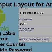 Android TextInputLayout Floating Label Show Error Android Studio Tutorial U4Universe