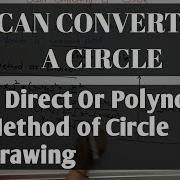 20 Scan Converting A Circle Polynomial Method Or Direct Method Of Circle Drawing