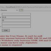 Lab 5 JSF Core Tags Validator And BeanValidation