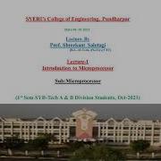Microprocessor Lecture 1 01 10 2021
