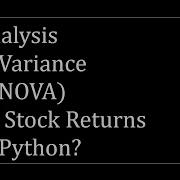 Analysis Of Variance ANOVA In Python