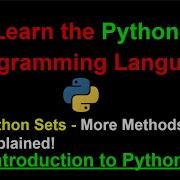 Python Sets More Methods Learn Python Programming Ep 21