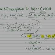 Algebra Mini Lecture The Difference Quotient