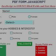 PDF Form JavaScript To COUNT Filled Fields And List Field Names Adobe Acrobat PDF Form Java Script