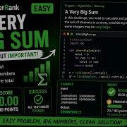 HackerRank A Very Big Sum Python 3 Easy Array Warmup Challenge