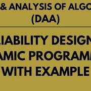 Reliability Design With Example Using Dynamic Programming L 22 DAA