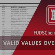 Valid Values Overview FUDSChem