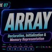 Lec 7 Array In Data Structure Declaration Initialization Memory Representation