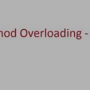 Method Overloading Java In Telugu