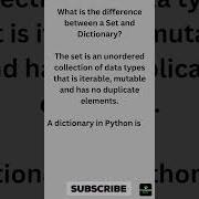 Difference Between Set And Dictionary Pyhondatabytes Shorts Dataanalytics