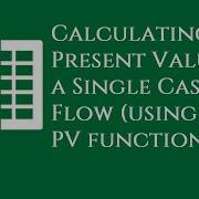Exercise 6 Video 6 Calculating The Present Value Of A Single Cash Flow Using The PV Function