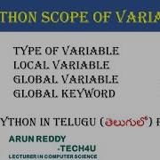 PYTHON IN TELUGU PART 28 SCOPE OF VARIBLE IN PYTHON PYTHON VARIABLE SCOPE