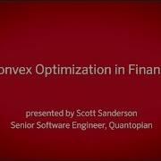 Convex Optimization For Finance
