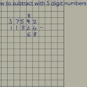Subtraction 5 Digit Numbers Regrouping