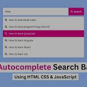 Build Autocomplete Search Bar Using JavaScript