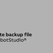 Create A Backup File In RobotStudio