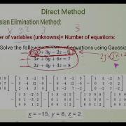 System Of Linear Equations Direct Method