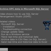 Archive OPC Data In SQL Server SQL Server Management Studio