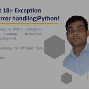 Lecture 18 Exception Handling Error Handling Python Full Course For Data Science Machine Lear