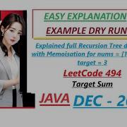 Target Sum Leetcode 494 Compete Recursion Tree Diagram Memoisation Java Code Developer Coder