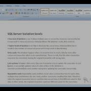 Sql Server Isolation Levels Part1