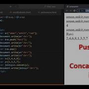 JavaScript Arrays Push Pop And Concat Method JavaScript Tutorial In Hindi Part 40