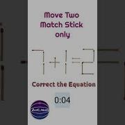 Matchstick Puzzle Shorts Math Puzzle Matchsticks Riddles Youtubeshorts