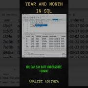 Year And Month Functions In SQL