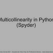 Multicollinearity Variance Inflation Factor In Python Spyder