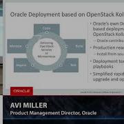 Deploying And Upgrading OpenStack Using Docker Containers Avi Miller Oracle
