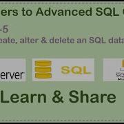 Chapter Five How To Create Alter Delete SQL Databases