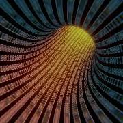 Glowing Binary Tunnel Animation 4 K