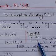 PLSQL Exception Handling Learn Coding