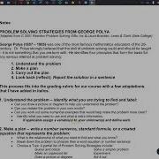Intro To Problem Solving Polya Steps