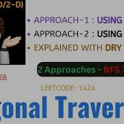 Diagonal Traverse II 2 Approaches Map BFS GOOGLE Leetcode 1424