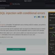 Blind SQL Injection With Conditional Errors Video Solution 2020 2021