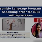 Unit 2 L20 Assembly Language Program For Sorting Data In Ascending Order With 8085 Microprocessor