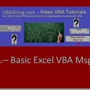 VBAString Tip 1 Basic Excel VBA Msgbox