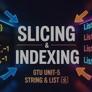 Python Programming GTU Unit 5 Slicing Indexing In String And List MOST IMP