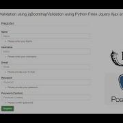 Sign Up Form Validation Using JqBootstrapValidation Using Python Flask Jquery Ajax And PostgreSQL
