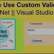 How To Use Custom Validation In Asp Net Visual Studio 2015