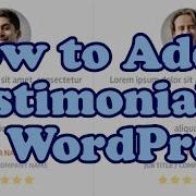 How To Add TESTIMONIALS To WordPress