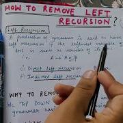 Lecture 13 How To Remove Left Recursion In Compiler Design