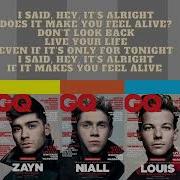 One Direction Alive Color Coded Lyrics