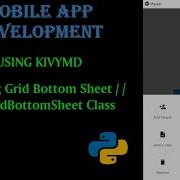 Creating Grid Bottom Sheet Using KivyMD MDGridBottomSheet Class Mobile App Development