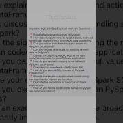Most Important Pyspark Data Engineer Interview Questions 2024
